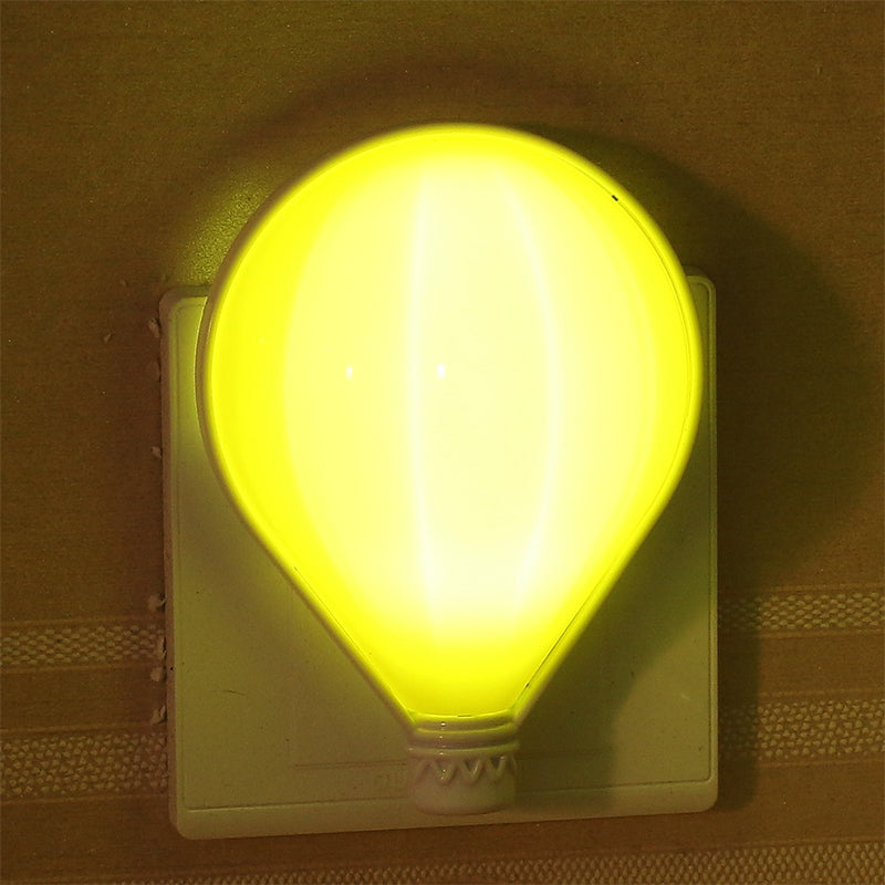 Yellow Bulb-Shape Plug in LED Night Lamp Cartoon Plastic Wall Lighting Ideas for Bedside Yellow Clearhalo 'Night Lights' 'Wall Lights' Lighting' 1468187