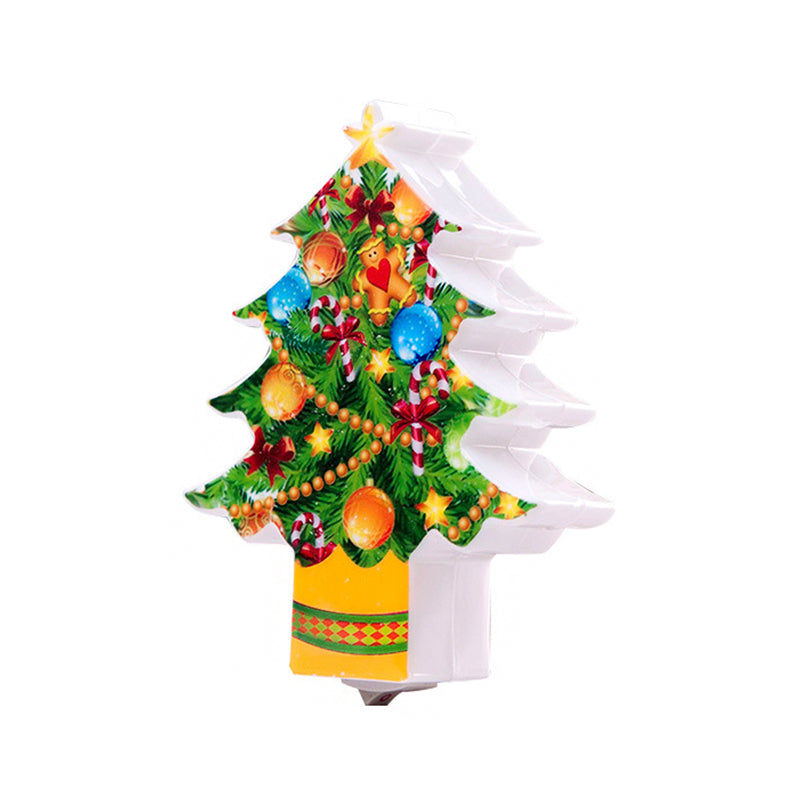 Christmas Tree Plug-in Wall Light Kids Plastic Green LED Night Lighting for Bedroom Clearhalo 'Night Lights' 'Wall Lights' Lighting' 1468229