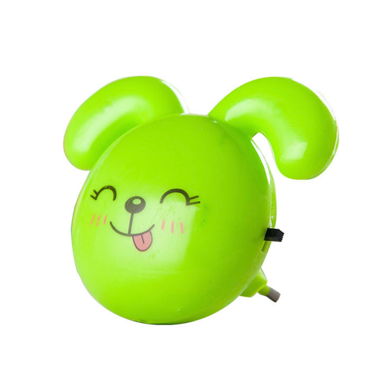 Doggy Mini Plug in Night Light Cartoon Plastic Kids Bedside LED Wall Lamp in Green Clearhalo 'Night Lights' 'Wall Lights' Lighting' 1468269