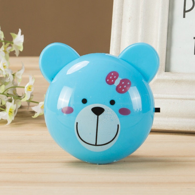 Cartoon LED Night Lighting Blue Bear Small Plug-in Wall Light with Plastic Shade Blue Clearhalo 'Night Lights' 'Wall Lights' Lighting' 1468271