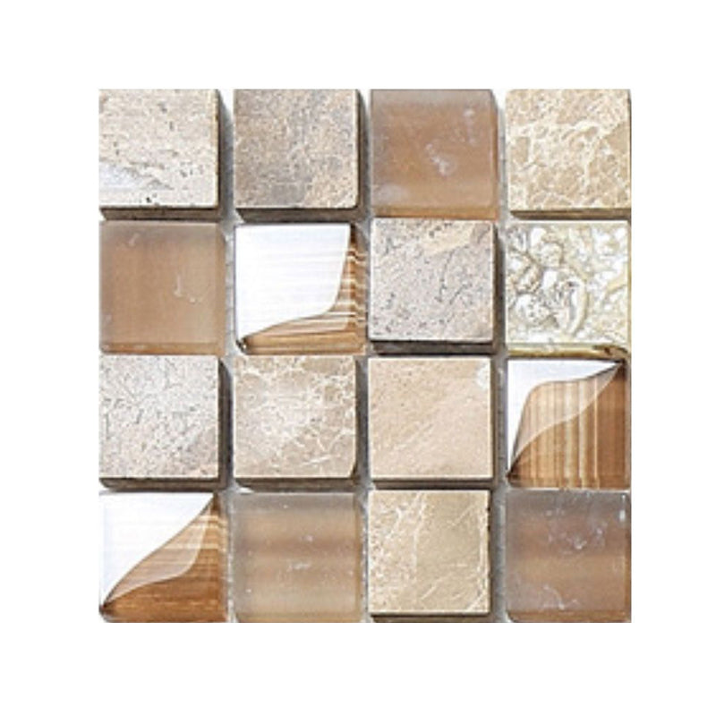 Self-Stick Grid Wallpaper Panel Set Modern PVC Wall Covering, 4' L x 4" W, Brown Clearhalo 'Wall Decor' 'Wallpaper' 1468420