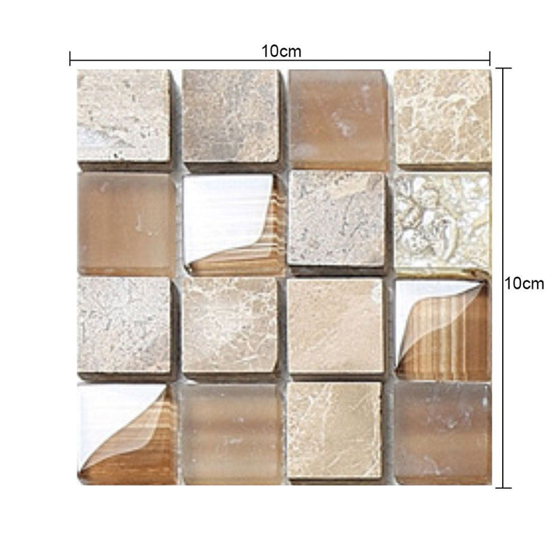 Self-Stick Grid Wallpaper Panel Set Modern PVC Wall Covering, 4' L x 4" W, Brown Clearhalo 'Wall Decor' 'Wallpaper' 1468421