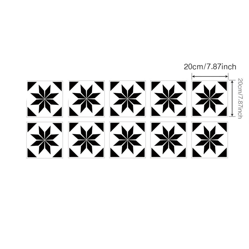 Stick on Floral Wallpaper Panel Set Contemporary Smooth Wall Covering in Black on White Clearhalo 'Wall Decor' 'Wallpaper' 1468456