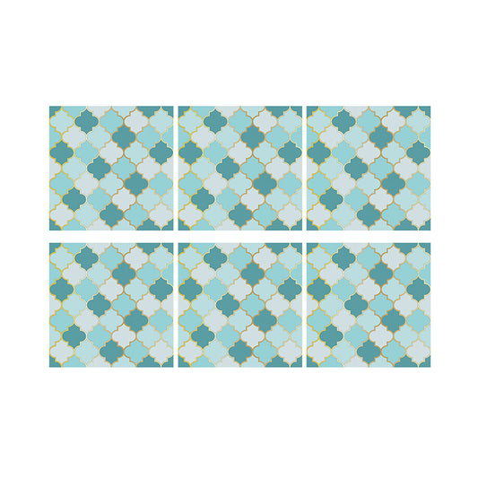 Aqua Quatrefoil Wallpaper Panel Set Peel and Stick Modern Bathroom Wall Decoration Clearhalo 'Wall Decor' 'Wallpaper' 1468492