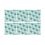 Aqua Quatrefoil Wallpaper Panel Set Peel and Stick Modern Bathroom Wall Decoration Clearhalo 'Wall Decor' 'Wallpaper' 1468492