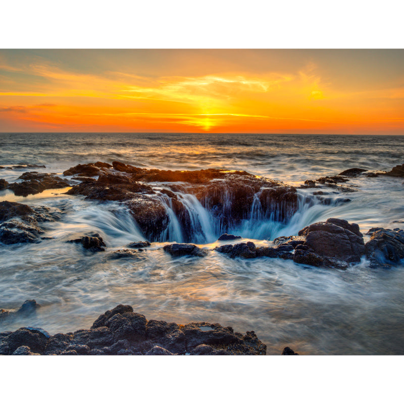 Tropics Flowing Wall Mural Yellow-Blue Sunset Sea Scenery Wall Decor for Living Room Clearhalo 'Wall Decor' 'Wall Mural' 1468715