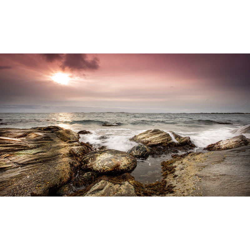 Vast Sea and Rock Mural for Living Room Seascapes Wall Covering, Custom Size Available Clearhalo 'Wall Decor' 'Wall Mural' 1468980