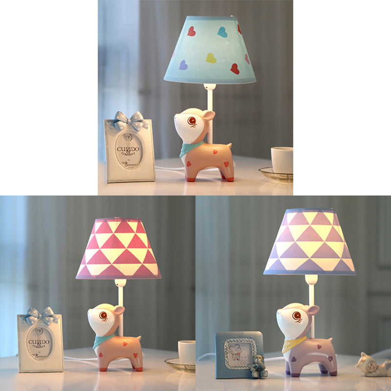 Studia Room Sika Deer Desk Light With Fabric Shade Resin 1 Luce Poscia  adorabile Light Pink