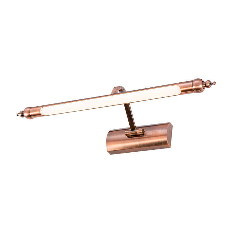 LED Bathroom Vanity Sconce Light with Linear Metal Shade Copper Wall Light Fixture in Warm/White Lighting, 18"/22" Width Clearhalo 'Cast Iron' 'Glass' 'Industrial' 'Modern wall lights' 'Modern' 'Tiffany' 'Traditional wall lights' 'Vanity Lights' 'Wall Lights' Lighting' 147143