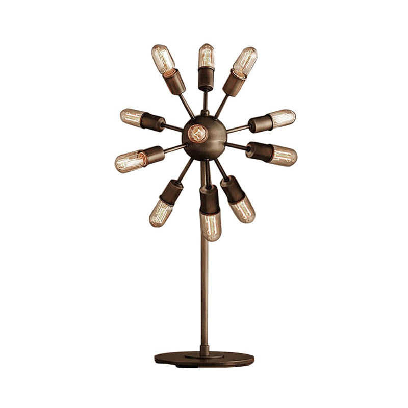 Farmhouse Sputnik Table Lighting Multi Light Iron Standing Light with Open Bulb in Black for Coffee Shop Clearhalo 'Lamps' 'Table Lamps' Lighting' 147198