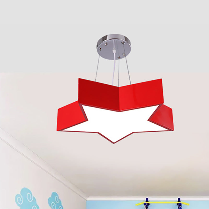 18"/23.5" W Kids LED Pendant Chandelier Red Star Hanging Ceiling Light with Acrylic Shade for Kindergarten Clearhalo 'Ceiling Lights' 'Chandeliers' Lighting' options 1473224