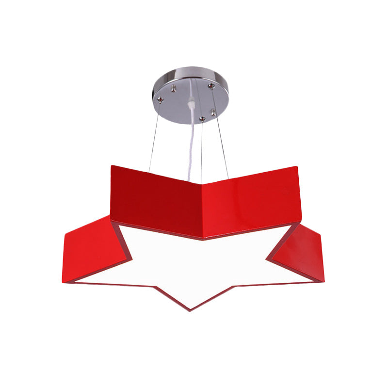 18"/23.5" W Kids LED Pendant Chandelier Red Star Hanging Ceiling Light with Acrylic Shade for Kindergarten Clearhalo 'Ceiling Lights' 'Chandeliers' Lighting' options 1473226