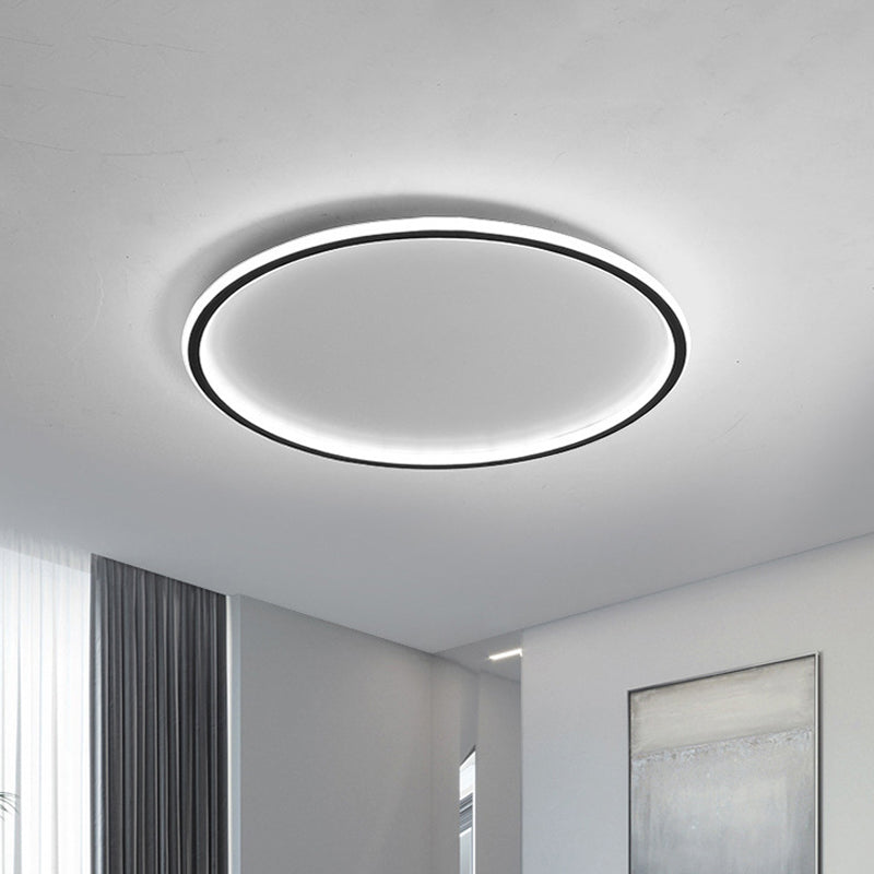 Ultrathin Disc Flush Mount Lighting Simple Acrylic Living Room 16"/19.5"/23.5" Width LED Flushmount Ceiling Lamp in Black Clearhalo 'Ceiling Lights' 'Close To Ceiling Lights' 'Close to ceiling' 'Flush mount' Lighting' 1473546