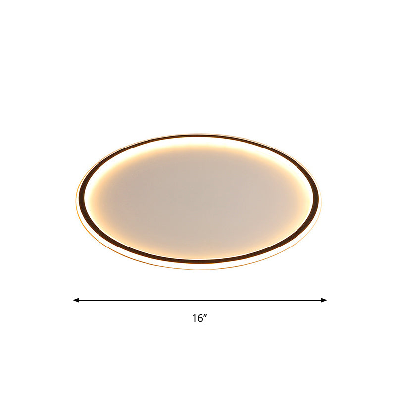 Ultrathin Disc Flush Mount Lighting Simple Acrylic Living Room 16"/19.5"/23.5" Width LED Flushmount Ceiling Lamp in Black Clearhalo 'Ceiling Lights' 'Close To Ceiling Lights' 'Close to ceiling' 'Flush mount' Lighting' 1473548