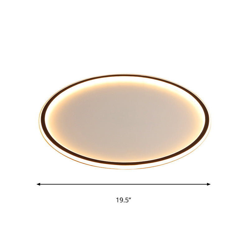 Ultrathin Disc Flush Mount Lighting Simple Acrylic Living Room 16"/19.5"/23.5" Width LED Flushmount Ceiling Lamp in Black Clearhalo 'Ceiling Lights' 'Close To Ceiling Lights' 'Close to ceiling' 'Flush mount' Lighting' 1473549