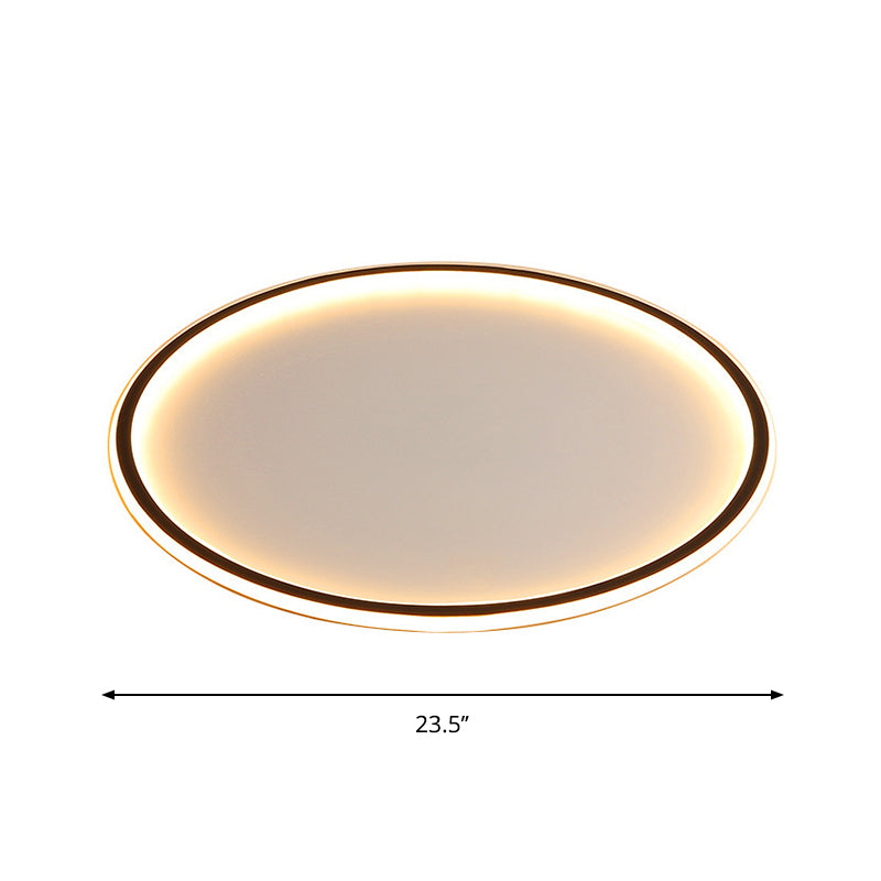 Ultrathin Disc Flush Mount Lighting Simple Acrylic Living Room 16"/19.5"/23.5" Width LED Flushmount Ceiling Lamp in Black Clearhalo 'Ceiling Lights' 'Close To Ceiling Lights' 'Close to ceiling' 'Flush mount' Lighting' 1473550