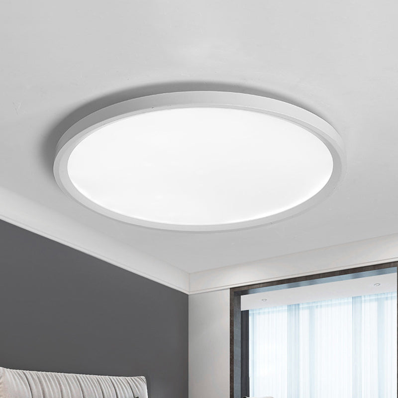 Acrylic Thinnest Round Ceiling Lighting Simplicity White LED Flush Mount Fixture in Warm/White Light, 16"/19.5"/23.5" Dia Clearhalo 'Ceiling Lights' 'Close To Ceiling Lights' 'Close to ceiling' 'Flush mount' Lighting' 1473551