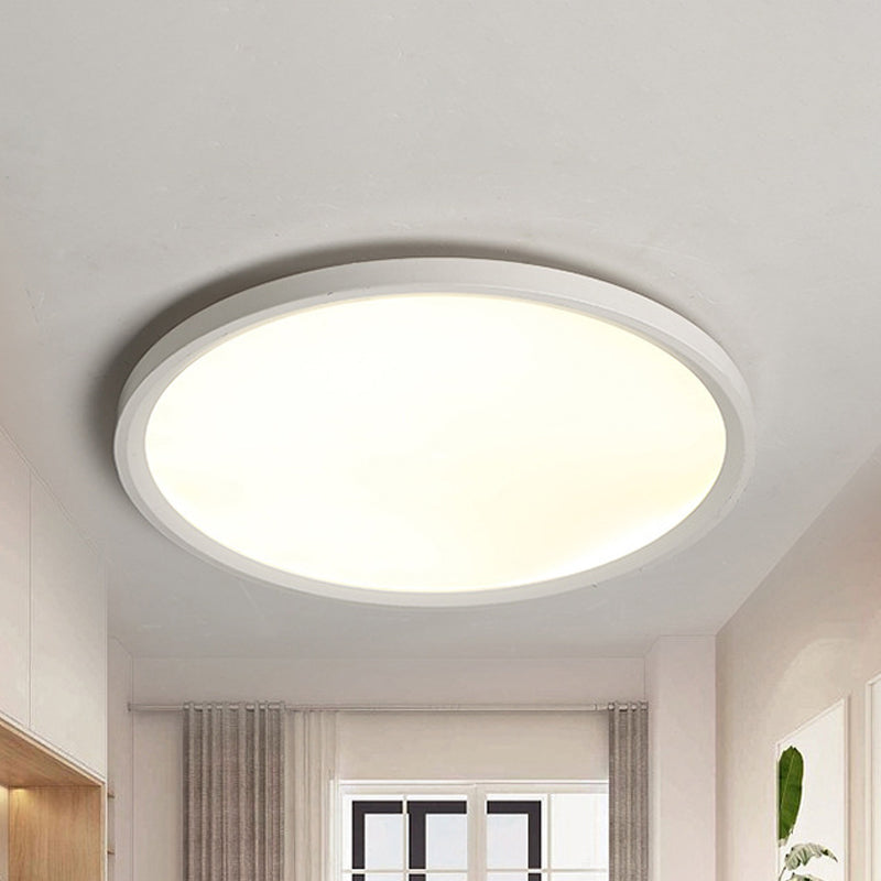 Acrylic Thinnest Round Ceiling Lighting Simplicity White LED Flush Mount Fixture in Warm/White Light, 16"/19.5"/23.5" Dia Clearhalo 'Ceiling Lights' 'Close To Ceiling Lights' 'Close to ceiling' 'Flush mount' Lighting' 1473553