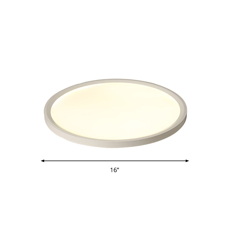 Acrylic Thinnest Round Ceiling Lighting Simplicity White LED Flush Mount Fixture in Warm/White Light, 16"/19.5"/23.5" Dia Clearhalo 'Ceiling Lights' 'Close To Ceiling Lights' 'Close to ceiling' 'Flush mount' Lighting' 1473555