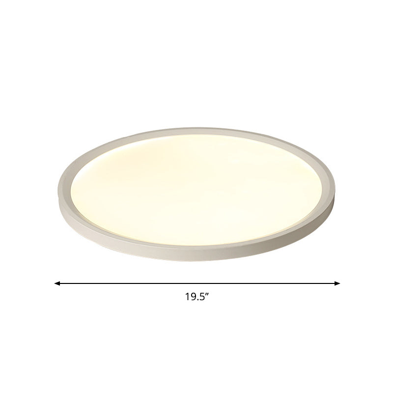 Acrylic Thinnest Round Ceiling Lighting Simplicity White LED Flush Mount Fixture in Warm/White Light, 16"/19.5"/23.5" Dia Clearhalo 'Ceiling Lights' 'Close To Ceiling Lights' 'Close to ceiling' 'Flush mount' Lighting' 1473556