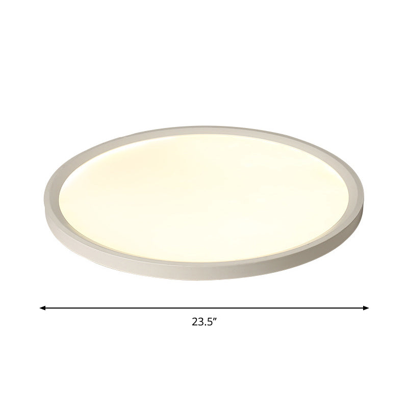 Acrylic Thinnest Round Ceiling Lighting Simplicity White LED Flush Mount Fixture in Warm/White Light, 16"/19.5"/23.5" Dia Clearhalo 'Ceiling Lights' 'Close To Ceiling Lights' 'Close to ceiling' 'Flush mount' Lighting' 1473557