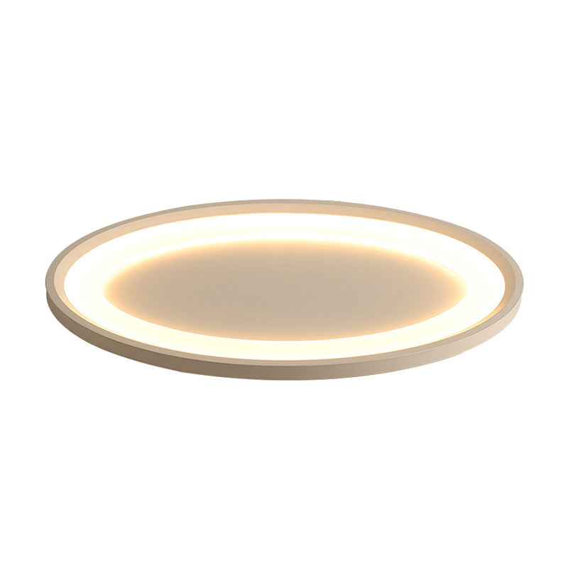 Elliptical Thin Bedroom Flushmount Iron Minimalist 22"/26" W LED Flush Mount Ceiling Lighting Fixture in Warm/White Light Clearhalo 'Ceiling Lights' 'Close To Ceiling Lights' 'Close to ceiling' 'Flush mount' Lighting' 1473561