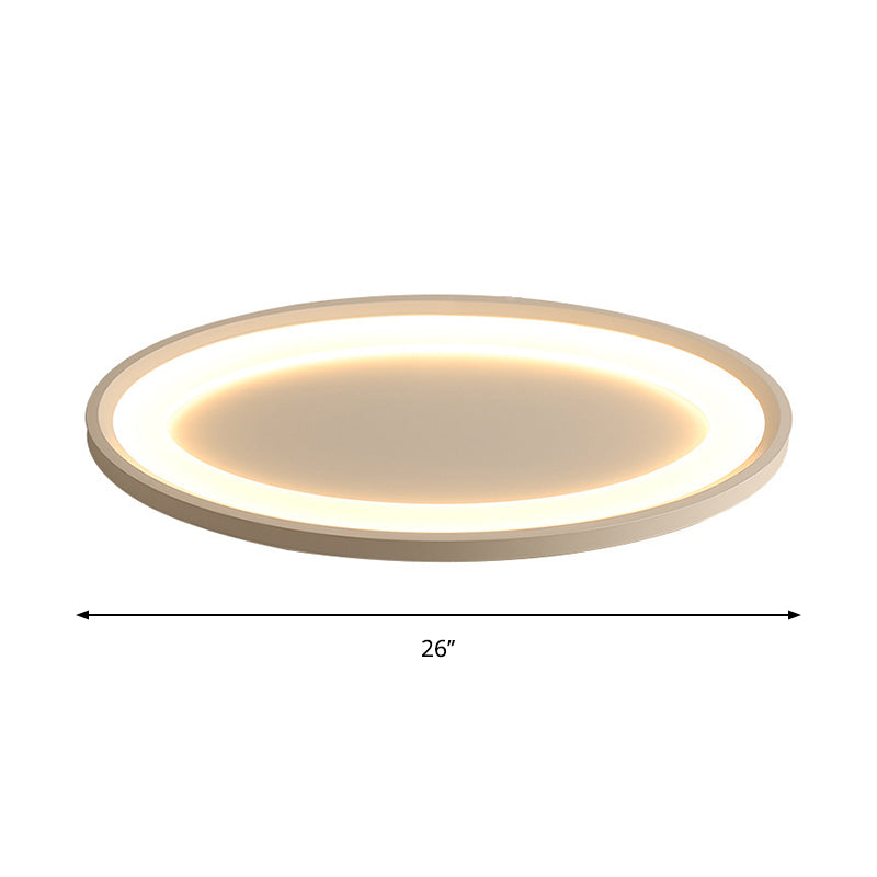 Elliptical Thin Bedroom Flushmount Iron Minimalist 22"/26" W LED Flush Mount Ceiling Lighting Fixture in Warm/White Light Clearhalo 'Ceiling Lights' 'Close To Ceiling Lights' 'Close to ceiling' 'Flush mount' Lighting' 1473563