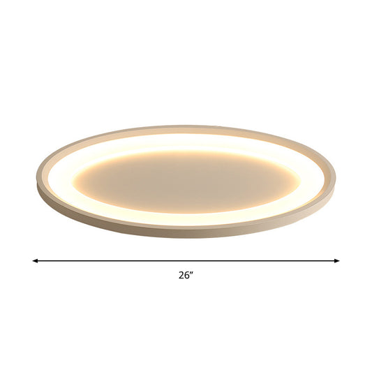 Elliptical Thin Bedroom Flushmount Iron Minimalist 22"/26" W LED Flush Mount Ceiling Lighting Fixture in Warm/White Light Clearhalo 'Ceiling Lights' 'Close To Ceiling Lights' 'Close to ceiling' 'Flush mount' Lighting' 1473563