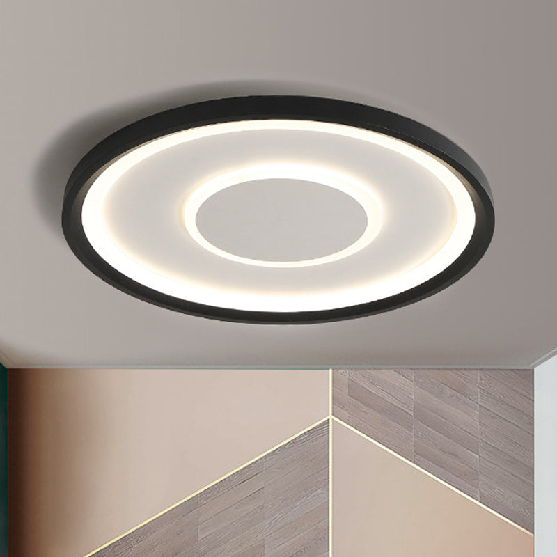 Disk Thin Flush Mount Ceiling Light Nordic Acrylic Bedroom LED Flush Light Fixture in Black, 16"/19.5" Width Clearhalo 'Ceiling Lights' 'Close To Ceiling Lights' 'Close to ceiling' 'Flush mount' Lighting' 1473564