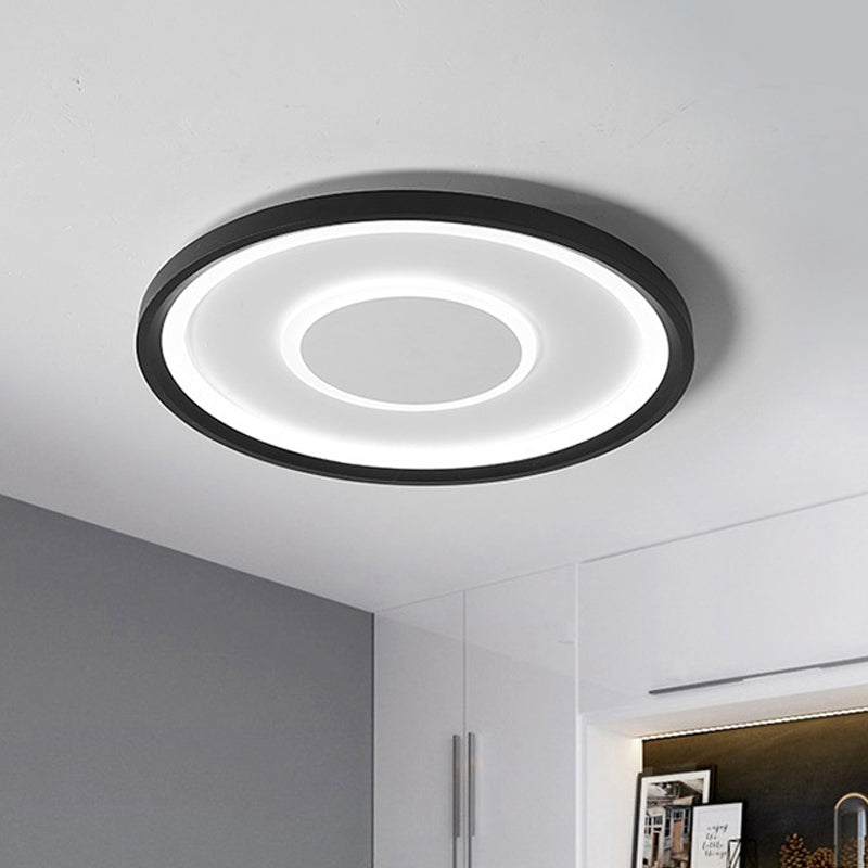 Disk Thin Flush Mount Ceiling Light Nordic Acrylic Bedroom LED Flush Light Fixture in Black, 16"/19.5" Width Clearhalo 'Ceiling Lights' 'Close To Ceiling Lights' 'Close to ceiling' 'Flush mount' Lighting' 1473566