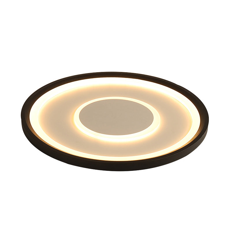 Disk Thin Flush Mount Ceiling Light Nordic Acrylic Bedroom LED Flush Light Fixture in Black, 16"/19.5" Width Clearhalo 'Ceiling Lights' 'Close To Ceiling Lights' 'Close to ceiling' 'Flush mount' Lighting' 1473567