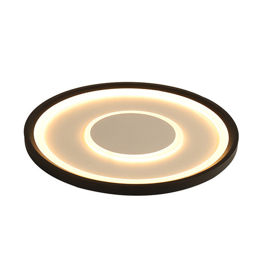 Disk Thin Flush Mount Ceiling Light Nordic Acrylic Bedroom LED Flush Light Fixture in Black, 16"/19.5" Width Clearhalo 'Ceiling Lights' 'Close To Ceiling Lights' 'Close to ceiling' 'Flush mount' Lighting' 1473567