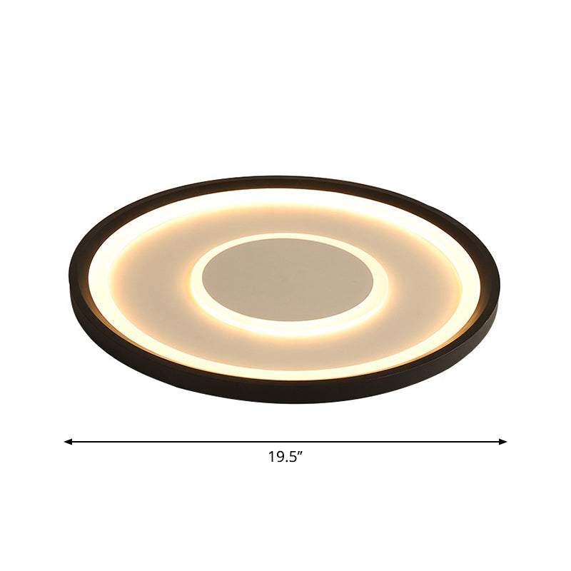 Disk Thin Flush Mount Ceiling Light Nordic Acrylic Bedroom LED Flush Light Fixture in Black, 16"/19.5" Width Clearhalo 'Ceiling Lights' 'Close To Ceiling Lights' 'Close to ceiling' 'Flush mount' Lighting' 1473569