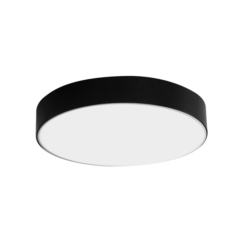 Nordic Short Drum Ceiling Flush Acrylic Kitchen LED Flush Mount Recessed Lighting in Black/White, 16"/19.5" Diameter Clearhalo 'Ceiling Lights' 'Close To Ceiling Lights' 'Close to ceiling' 'Flush mount' Lighting' 1473583