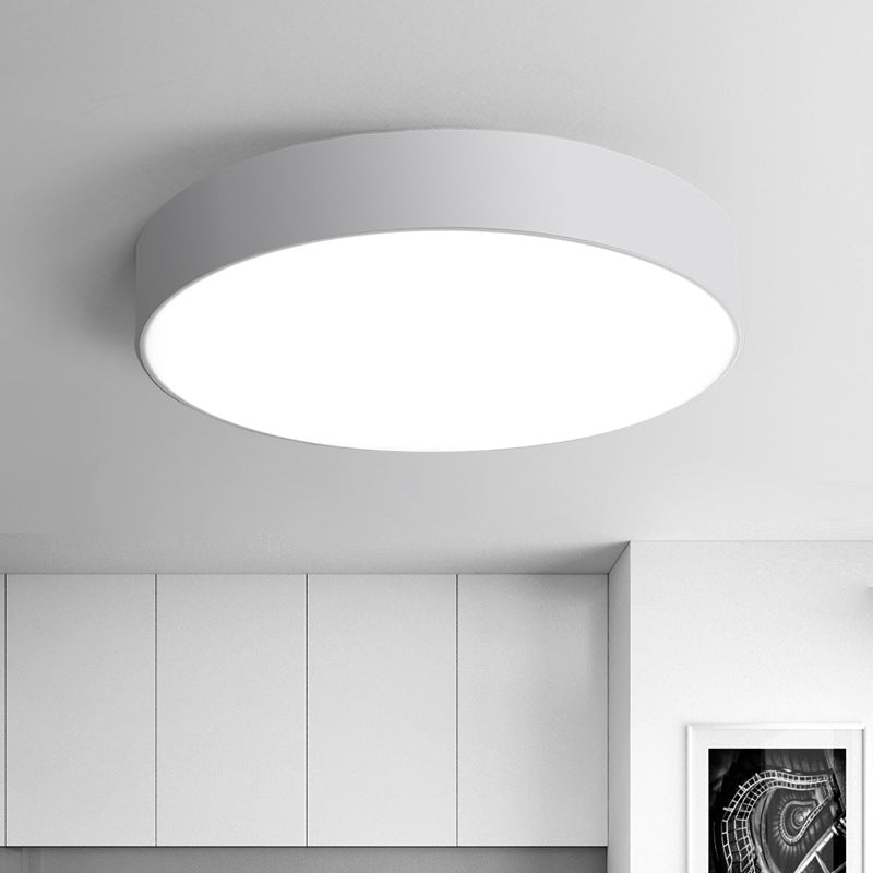 Nordic Short Drum Ceiling Flush Acrylic Kitchen LED Flush Mount Recessed Lighting in Black/White, 16"/19.5" Diameter Clearhalo 'Ceiling Lights' 'Close To Ceiling Lights' 'Close to ceiling' 'Flush mount' Lighting' 1473587