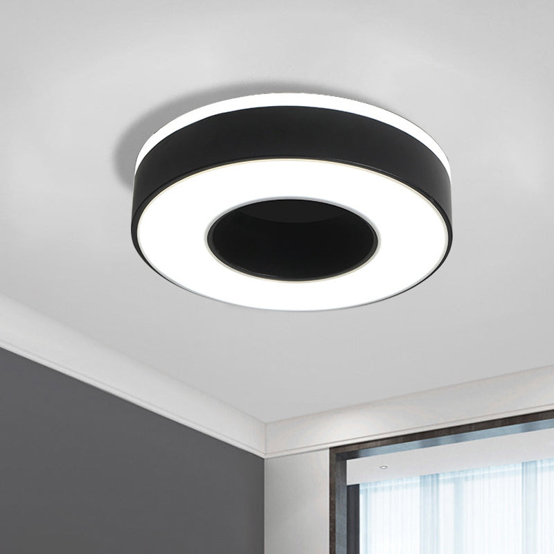 LED Corridor Ceiling Light Simple Black/White Flush Mounted Lamp with Small Square/Round Acrylic Frame, Warm/White Light Clearhalo 'Ceiling Lights' 'Close To Ceiling Lights' 'Close to ceiling' 'Flush mount' Lighting' 1473605