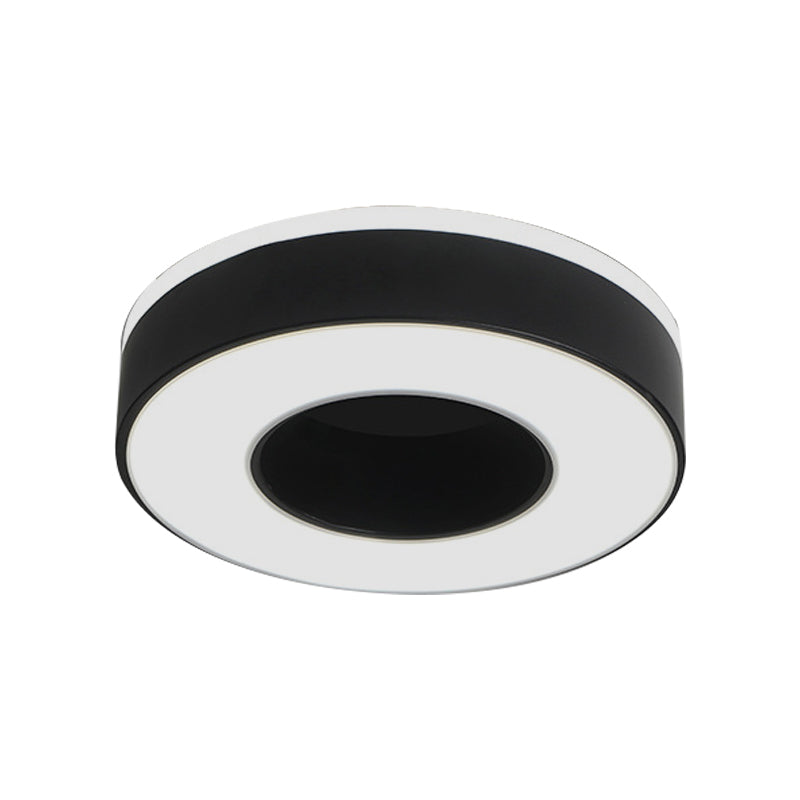 LED Corridor Ceiling Light Simple Black/White Flush Mounted Lamp with Small Square/Round Acrylic Frame, Warm/White Light Clearhalo 'Ceiling Lights' 'Close To Ceiling Lights' 'Close to ceiling' 'Flush mount' Lighting' 1473608