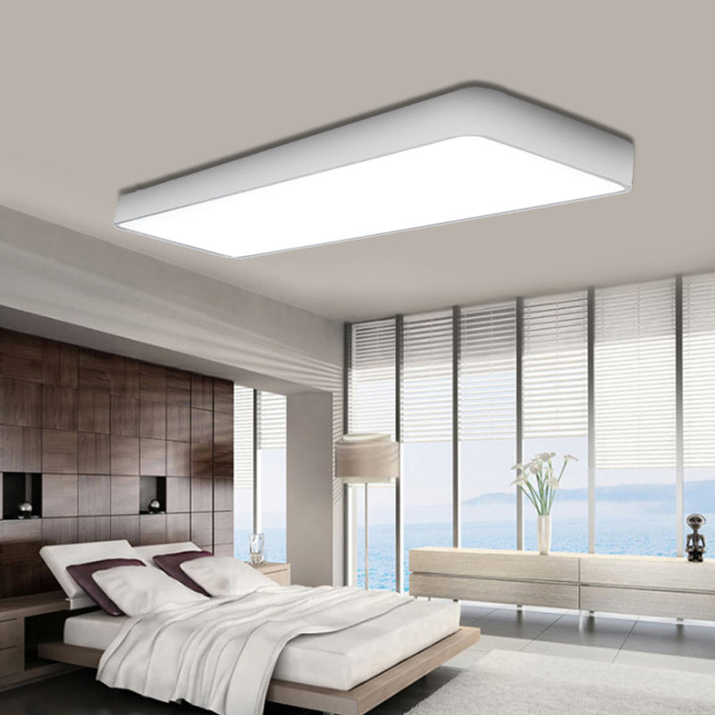 23.5"/23.5"/47" Wide Rectangular Metal Flush Mount Simplicity Led Flush Ceiling Lamp Fixture with Acrylic Diffuser Clearhalo 'Ceiling Lights' 'Close To Ceiling Lights' 'Close to ceiling' 'Flush mount' Lighting' 147367