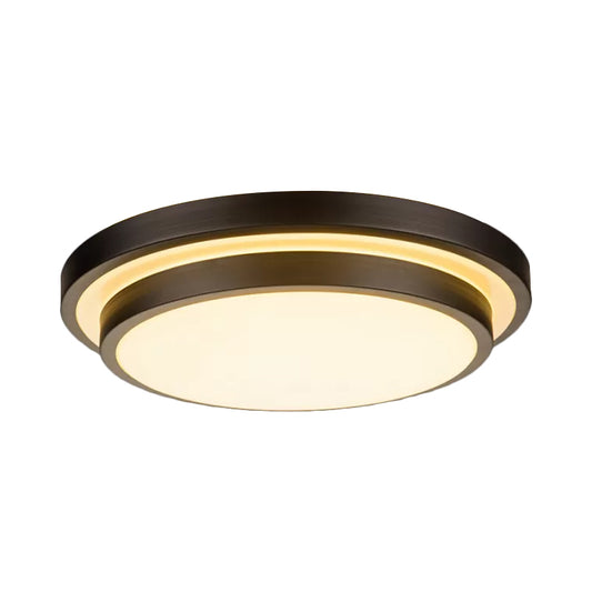 Vintage Dual-Layered Ceiling Flush LED Iron Flush Mount Light Fixture in Black for Living Room, 11"/16"/19.5" W Clearhalo 'Ceiling Lights' 'Close To Ceiling Lights' 'Close to ceiling' 'Flush mount' Lighting' 1473815