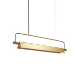 Metallic Rectangle Island Light Fixture Colonial LED Restaurant Hanging Lamp Kit in Gold Clearhalo 'Ceiling Lights' 'Island Lights' Lighting' 1474118