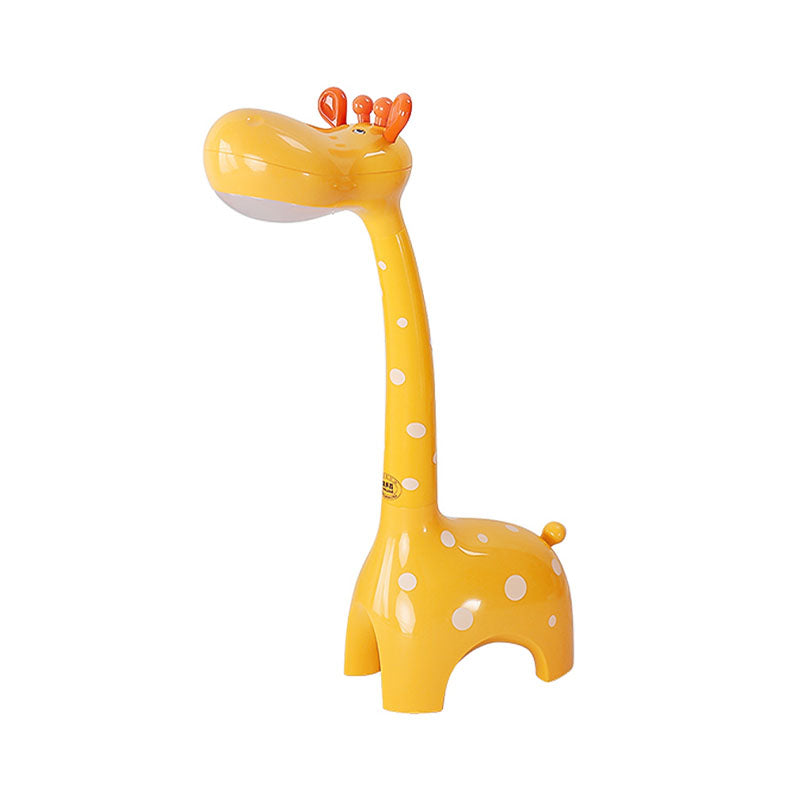 Plastic Giraffe Desk Lamp Kids 1-Head White/Yellow Nightstand Lighting for Children Bedroom Clearhalo 'Lamps' 'Table Lamps' Lighting' 1474367