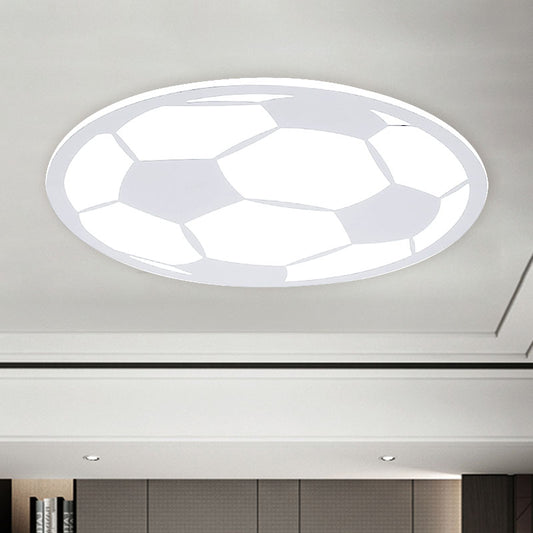 Black/White Football Flush Light Kids LED Acrylic Flush Mount Recessed Lighting for Boys Bedroom Clearhalo 'Ceiling Lights' 'Close To Ceiling Lights' 'Close to ceiling' 'Flush mount' Lighting' 1474406