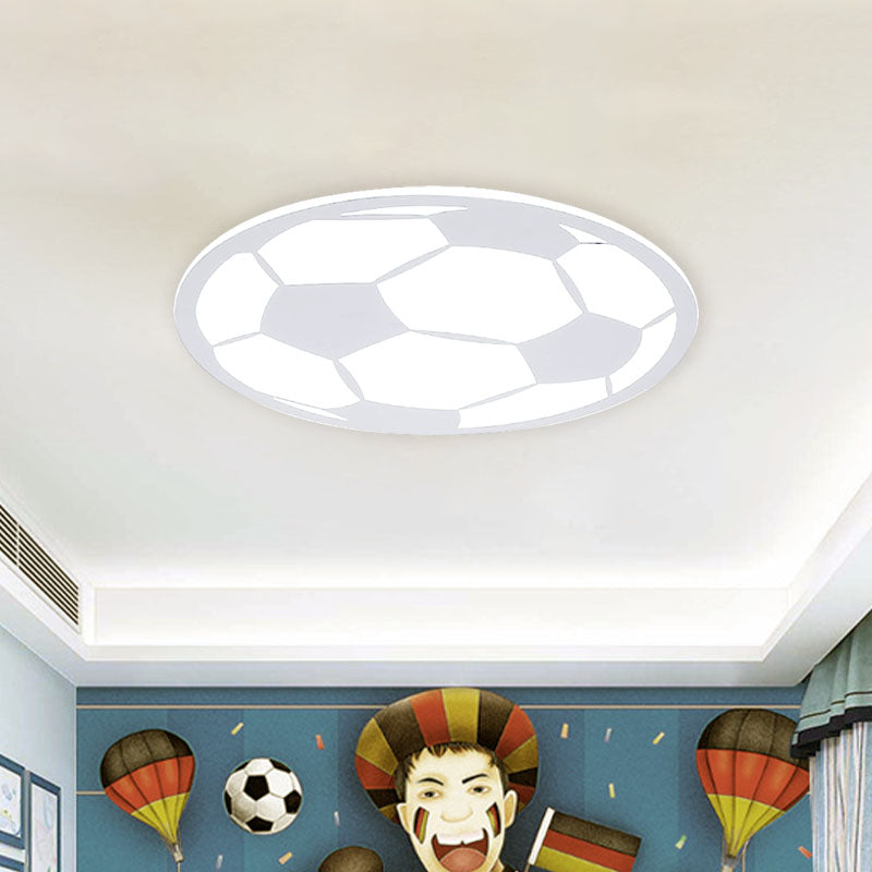 Black/White Football Flush Light Kids LED Acrylic Flush Mount Recessed Lighting for Boys Bedroom Clearhalo 'Ceiling Lights' 'Close To Ceiling Lights' 'Close to ceiling' 'Flush mount' Lighting' 1474407