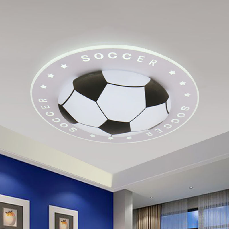 16.5"/20.5" W Kids LED Flush Mount Spotlight Black/Blue Football Flushmount Ceiling Lamp with Acrylic Shade Clearhalo 'Ceiling Lights' 'Close To Ceiling Lights' 'Close to ceiling' 'Flush mount' Lighting' 1474416