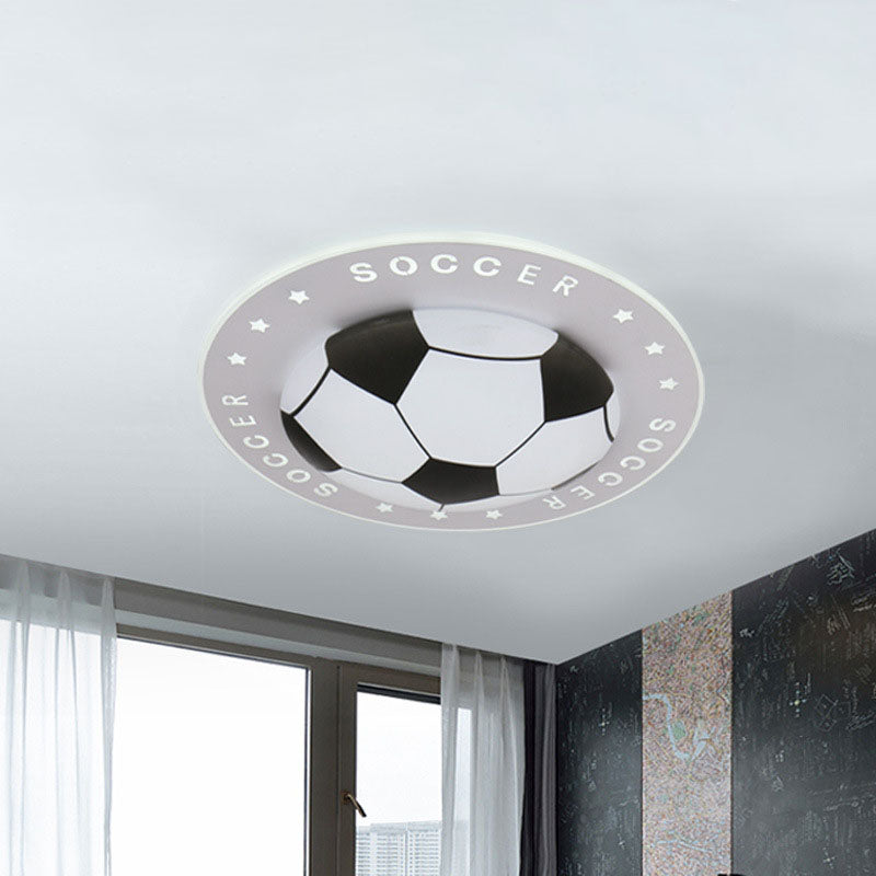 16.5"/20.5" W Kids LED Flush Mount Spotlight Black/Blue Football Flushmount Ceiling Lamp with Acrylic Shade Clearhalo 'Ceiling Lights' 'Close To Ceiling Lights' 'Close to ceiling' 'Flush mount' Lighting' 1474417