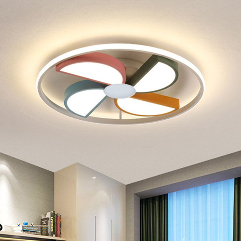 Acrylic Windmill Ceiling Light Macaroon LED White Flush Mount Recessed Lighting for Bedroom, 16.5"/20.5" Width Clearhalo 'Ceiling Lights' 'Close To Ceiling Lights' 'Close to ceiling' 'Flush mount' Lighting' 1474505