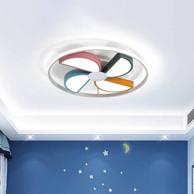 Acrylic Windmill Ceiling Light Macaroon LED White Flush Mount Recessed Lighting for Bedroom, 16.5"/20.5" Width Clearhalo 'Ceiling Lights' 'Close To Ceiling Lights' 'Close to ceiling' 'Flush mount' Lighting' 1474506