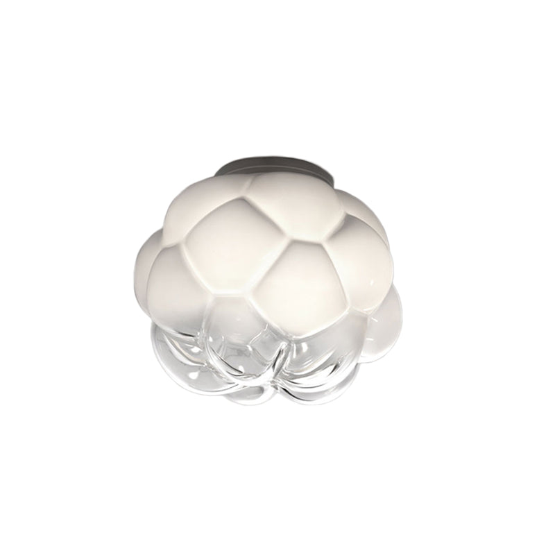 Pinecone Surface Ceiling Light Simplicity White Glass Single Bedroom Flush Mount Light Fixture Clearhalo 'Ceiling Lights' 'Close To Ceiling Lights' 'Close to ceiling' 'Flush mount' Lighting' 1475140