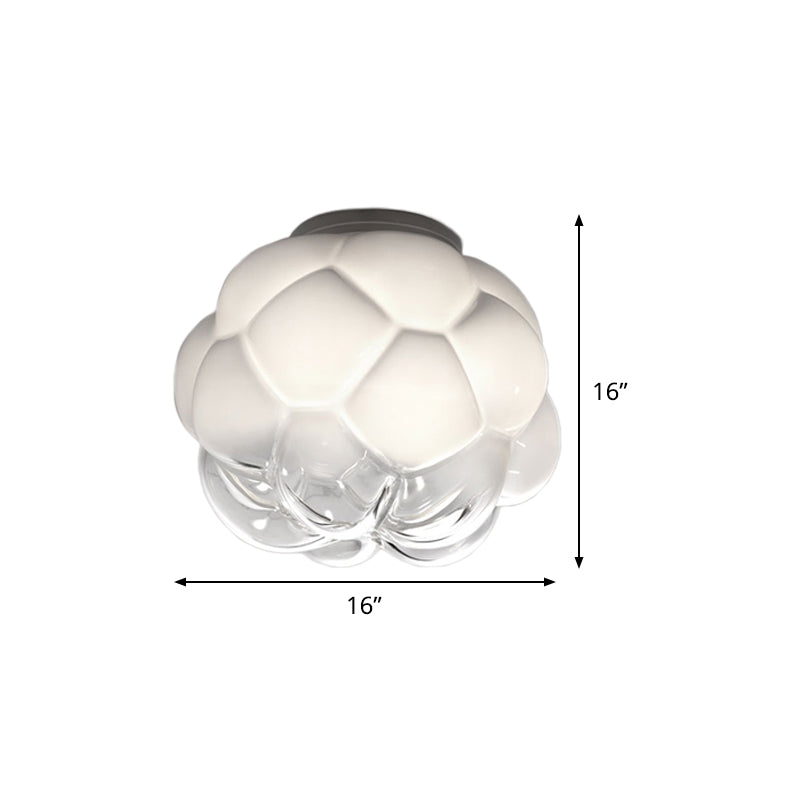 Pinecone Surface Ceiling Light Simplicity White Glass Single Bedroom Flush Mount Light Fixture Clearhalo 'Ceiling Lights' 'Close To Ceiling Lights' 'Close to ceiling' 'Flush mount' Lighting' 1475142