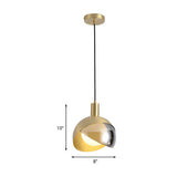 Gold 1 Light Hanging Pendant Light Farmhouse Metallic Double-Dome Suspension Lighting for Bedroom Clearhalo 'Ceiling Lights' 'Pendant Lights' 'Pendants' Lighting' 1475258